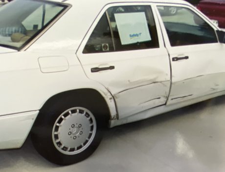 CHANDLER'S COLLISION CENTER | Lancaster, SC | white car damaged before CHANDLER'S COLLISION CENTER | Lancaster, SC | white car damaged before